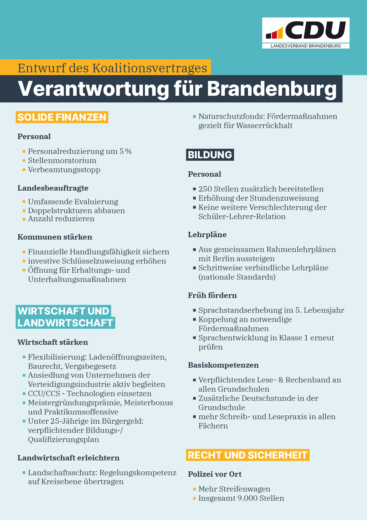 Flugblatt zum Koalitionsvertrag