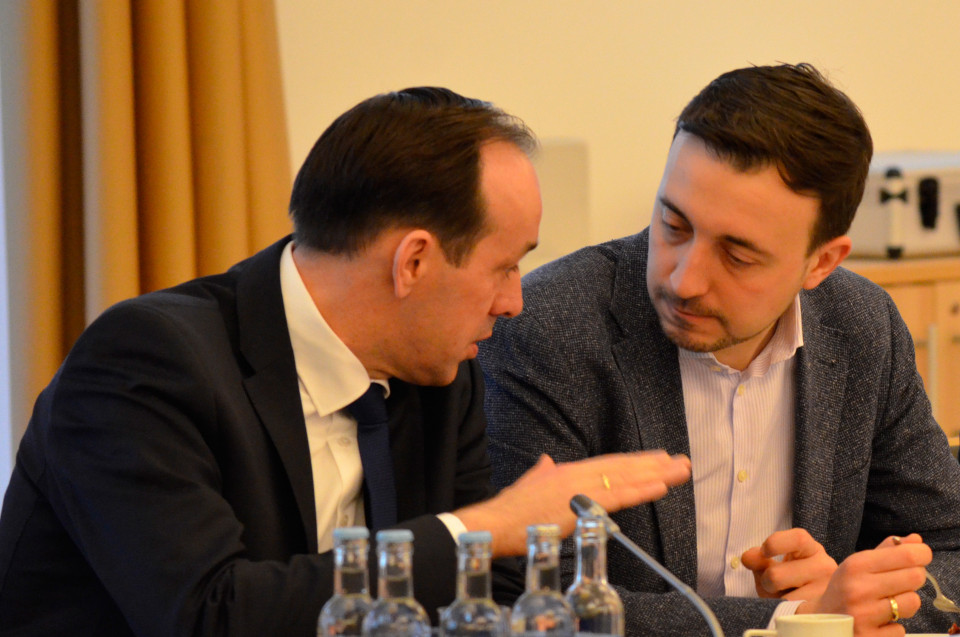 Landesvorsitzender Ingo Senftleben im Gespräch mit Bundesgeneralsekretär Paul Ziemiak